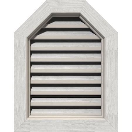 Octagonal Top Gable Vent Western Red Cedar Gable Vent W/Brick Mould Face Frame, 24W X 22H